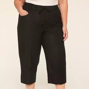 Lane Bryant Slub Pull On Crop Pant NWOT Size 18/20 Black